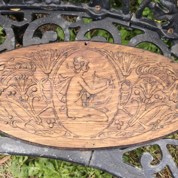Antique Vintage Wood Carved Woman pediment Medallion Furniture 18 Art Nouveau